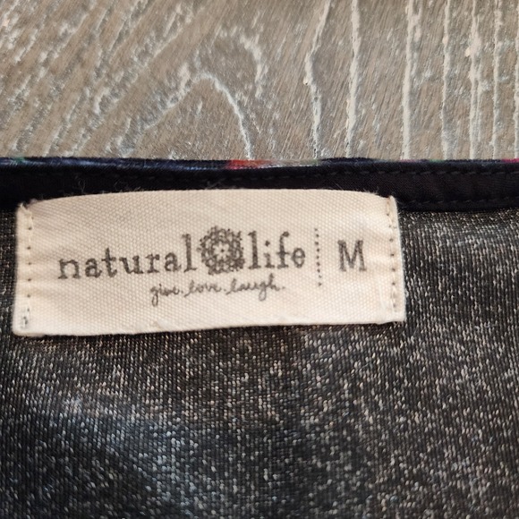 Natural Life Stella Velvet Dress M Black Floral Whimsigoth Boho Babydoll Pockets - Picture 4 of 12